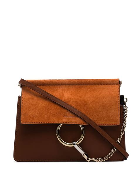 chloe faye leather & suede clutch tobacco|Chloé Medium Faye Day Bag .